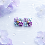 【紫陽花】水引のピアス　樹脂ピアス　イヤリング　ノンホールピアス　和　和風　水引