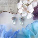 フローライトのピアス（イヤリング）　紫陽花色