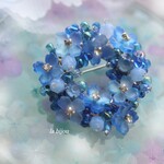 雨色紫陽花　リースブローチ