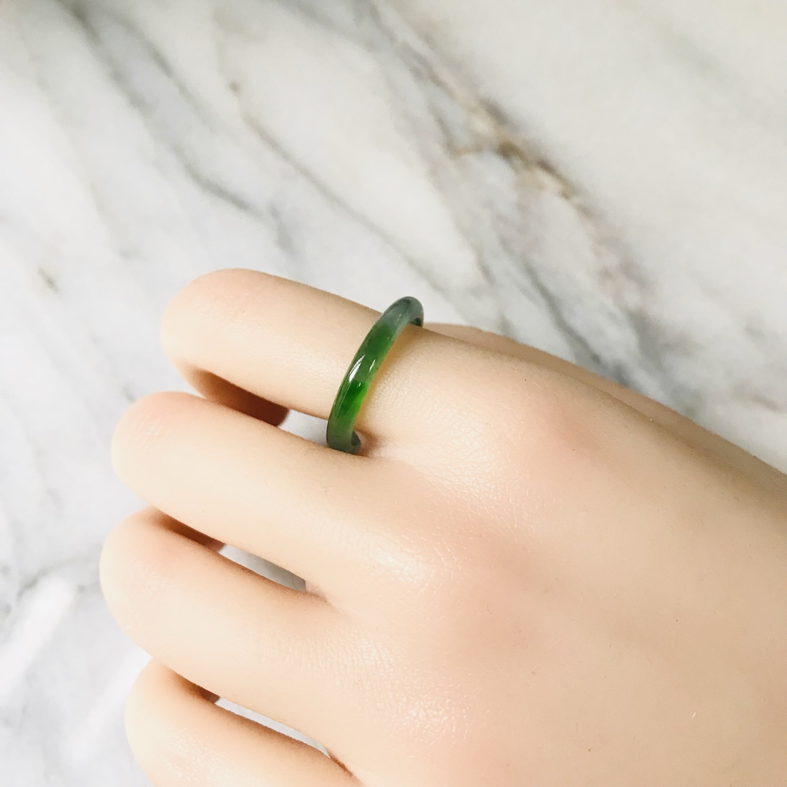 R340-0024］ ジェイド JADE ヒスイ 本翡翠 くりぬき リング 天然石 