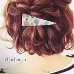 【再販】レトロペイントの三角バレッタ&ヘアクリップ