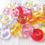 ビーズ 30個(8色) リング ドーナツ ミックス アクリル