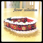 【15mm】ワンちゃん首輪 flower collection  レッド
