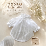 犬服ハンドメイドcotton 100%White刺繍ブラウス　オーダーサイズ❁⃘*.