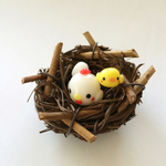 送料込み☆にわとりとひよこの置き物