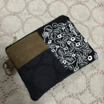 刺繍&革 オシャレポーチ♡ ダークカラー