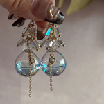2pcs)4368)ウォーターガラスタッセル)beads blue)#gl10