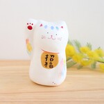 カラフル　招き猫　置物　水色