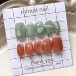 ニュアンス ネイルチップ バイカラー くすみカラー うねうね ぷっくり 個性派
