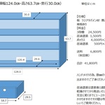 srsrsr様ご依頼　教具棚３段　124×30×63.7㎝（背板あり・キャスターなし・塗装あり・箱2個付き）木製棚