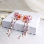 優しいピンクの花　八重桜 ◆  ピンクパール ◆ silver ピアス / イヤリング【サージカルステンレス・金属アレルギー対応】