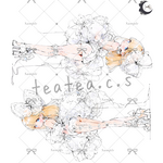 【Y128】teatea.オリジナル 人物ステッカー