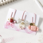 ペーパークリップ　3個で1セット★ゆめかわスイーツの大人可愛い手帳クリップ　Sweet Clip Set　ブックマーカー　しおり　saving　バインダー貯金　お札飛び出し防止