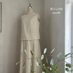 ペネロープトップ　コットンスラブWガーゼ　キナリ　　＊暮らしの店sacchi＊