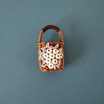 【1/6・21cm・22cmドールoutfit】かごバッグ(ベリー茶)