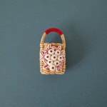 【1/6・21cm・22cmドールoutfit】かごバッグ(ベリー赤)