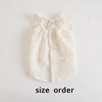[犬服] size order  XS〜M サイズ　　　　　　　　　　　ミルク色 レース生地 キャミソール ワンピース　　　　　　　　　背中開き バックオープン　