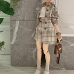セットアップ　シャツショートパンツ　チェック　22cmドール ドール服　ピュアニーモ