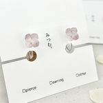 ［薄紫］紫陽花の耳飾り一粒　花　小さい　ピアス　イヤリング　夏