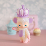モンスタールル/偏光パール　Monster Lulu / Iridescent Pearl　ソフビ製のアートトイ 王冠付
