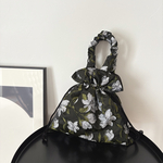 巾着tote bag ｜floral｜巾着トートバッグ　花柄　ギャザーハンドル　フリルハンドル　