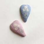 デイジーブーケ刺繍　パッチンピン