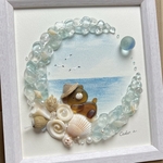 No.121a 【海のリース】 シーグラスアート