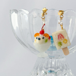 しろくまくんのかき氷とフルーツアイスバー　ピアス/イヤリング　ミニチュア　夏限定