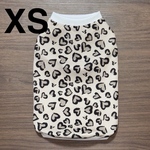 接触冷感 アイボリー ハート レオパード タンクトップ XSサイズ 犬服