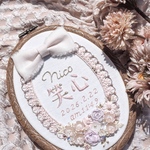 刺繍とビーズの命名書 "桜"  〔 S size〕