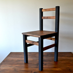 2トーンカラーの椅子　チェアー color:Blak×walnut アンティーク