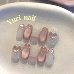 ♥🩰girly pink dot magnet ジェルネイルチップ🦢♥