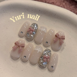 ♥girly pink ribbon ジェルネイルチップ♥