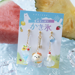 【3点セット】しろくまかき氷とお空のひまわりソーダ　耳飾り