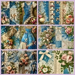 7月新作【0308−10】A4両面デザインペーパー　 Denim＆Lace series　3種セット