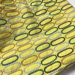 Lemon刺繍生地【70㎝×40㎝】オーヴァル柄　コットンリネン　タンバリン柄