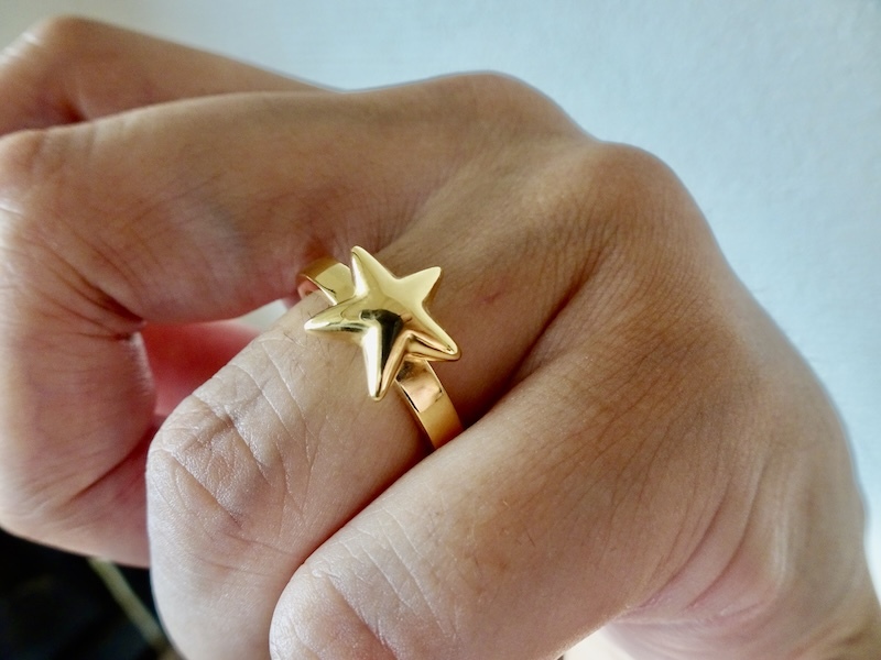 仁尾彫金『一つ玉ゴールド釈迦玉ピンキーリング』ハンドメイド419 