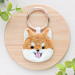 柴犬バッグチャーム《わくわく赤柴さん》｜ふわふわ刺繍キーホルダー【受注制作】