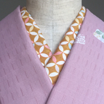 再販 ＊2枚セット＊洗える木綿半衿 七宝柄（黄土色.紅色）