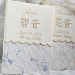 新生児用　お花刺繍で作った手形