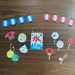 【ハンドメイド】夏　お祭り　おうち縁日　夏祭り　壁面　提灯