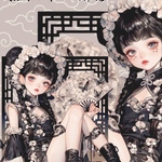 chan.ce オリジナルステッカー　４種8枚入り  黒牡丹の誘惑E〜H 人物ステッカー　