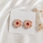 Flower ／ガラス ガラスフラワー 結婚式 成人式 お呼ばれ 大人かわいい キラキラ 大ぶりピアス 大ぶりアクセサリー 大ぶり 大ぶりイヤリング 