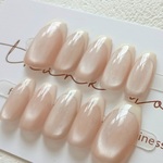 【再販】淡色コットンフレンチネイル𓍯　ネイルチップ　マグネットネイル　ナチュラル　フレンチネイル　シンプルネイル　結婚式　卒業式　入学式　成人式　オフィスネイル　春　夏　秋　冬