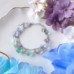 フローライトのブレスレット   紫陽花色