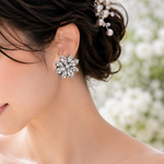 再販　Bridal　フラワー　ジルコニア　ピアス　ウェディング/結婚式/ブライダル/フォーマル/フラワー/大ぶり/ウェディング　ピアス/ブライダル　ピアス/