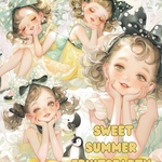chan.ce オリジナルステッカー　6種6枚入り  sweet summer fruits party 人物ステッカー　