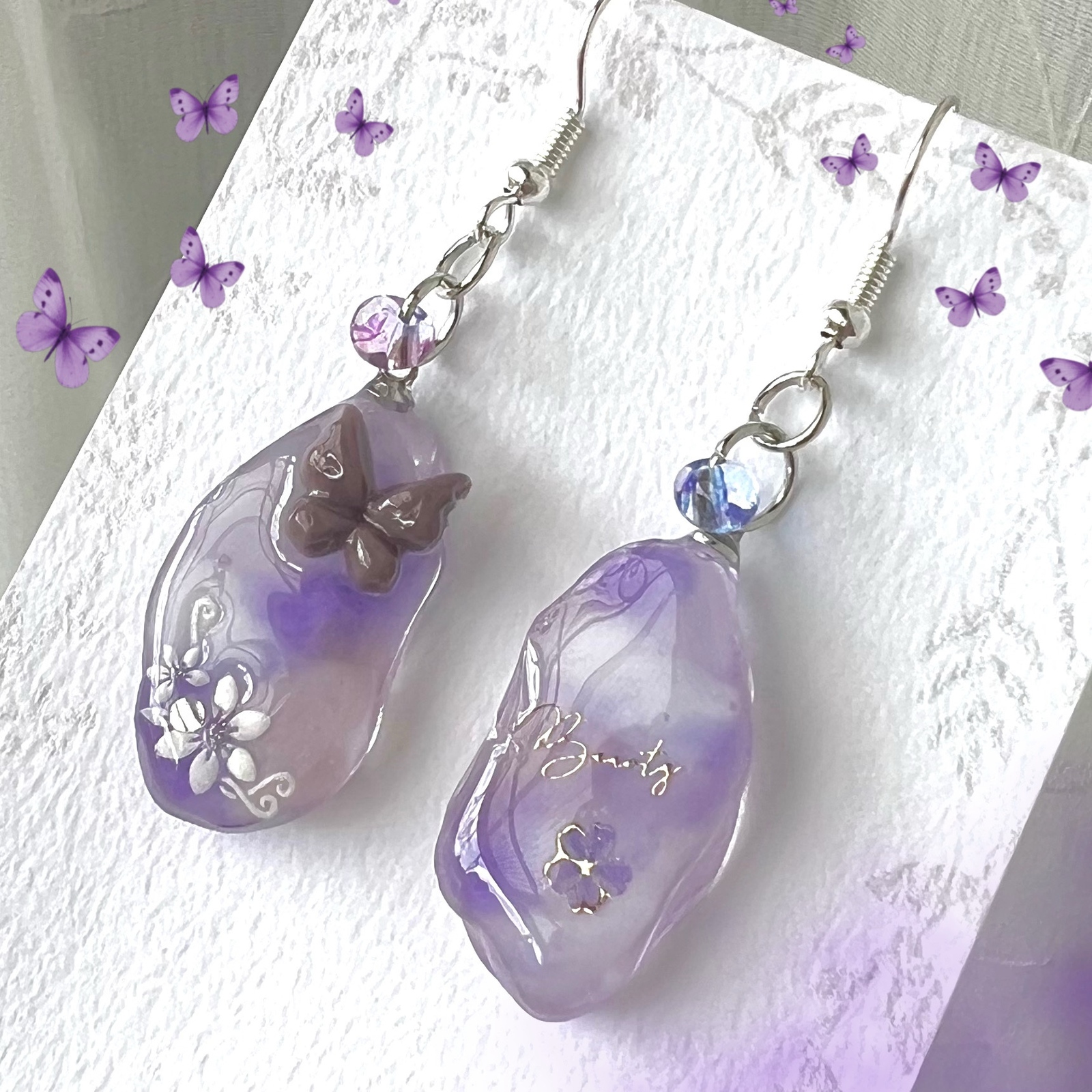 ジュエリー ピアス 紫 シンプル ピアス フープピアス ストーン 