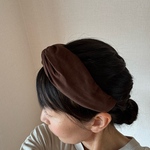 クロスターバン型カチューシャ（コーデュロイ・ダークブラウン）