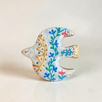 とりのブローチ（お花）